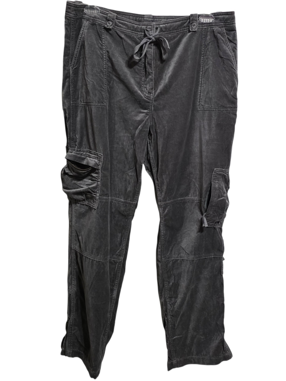 Sundance Nightfall Velvet Cargo Pants Sz 16 Boho Utility Wide Leg Drawstring